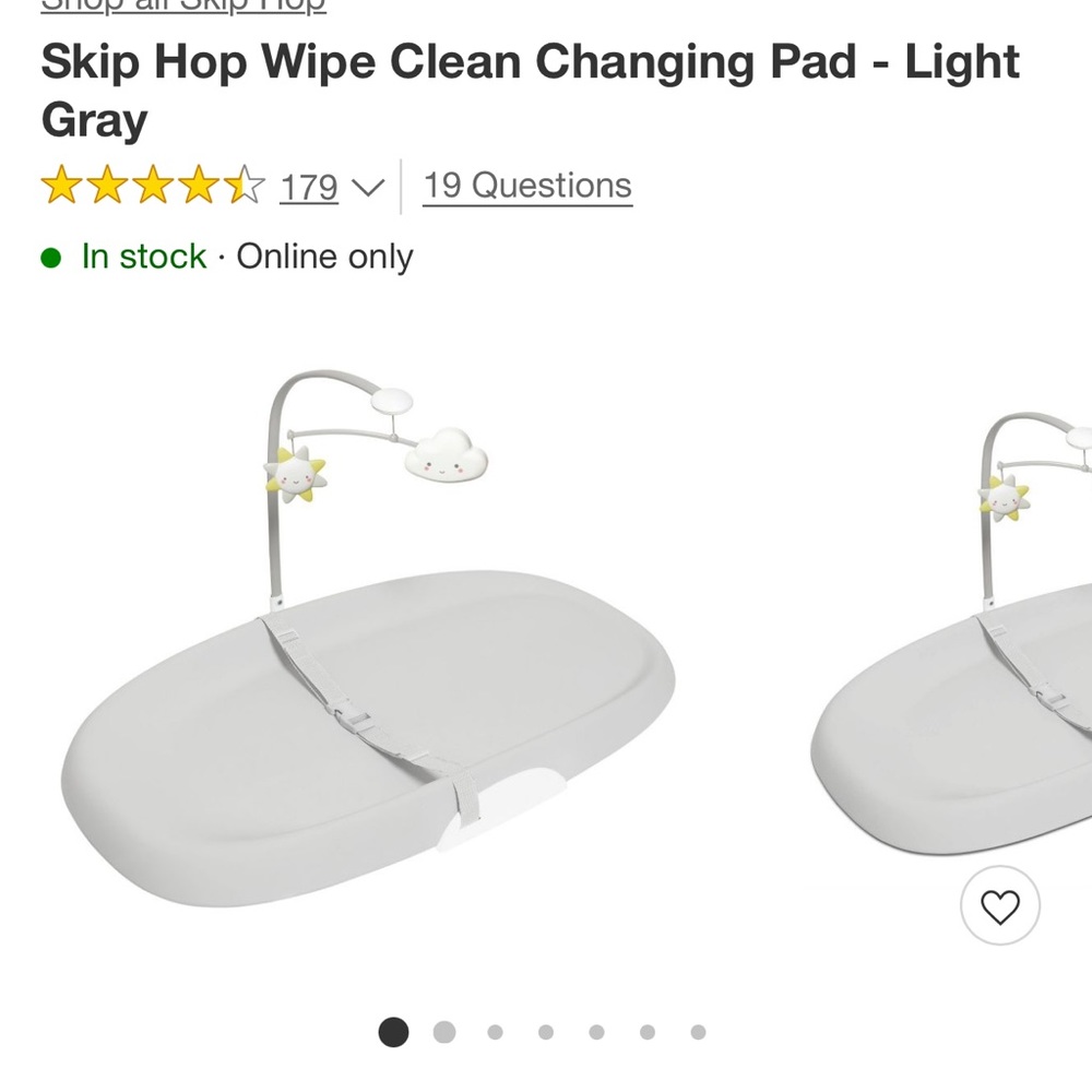 Skip hop wipe clean changing pad